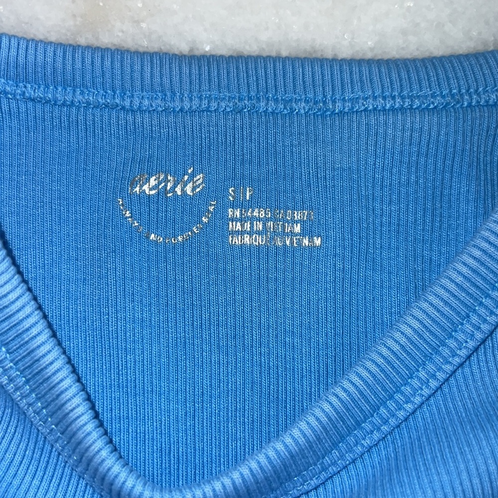 Aerie Blue Sleeveless Ribbed Top - Picture 3 of 3